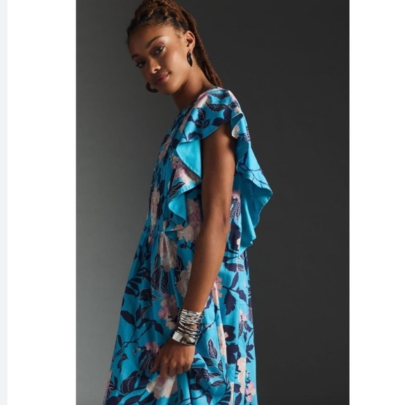 Maeve Blue Flutter Sleeve Sundress - Picture 2 of 3